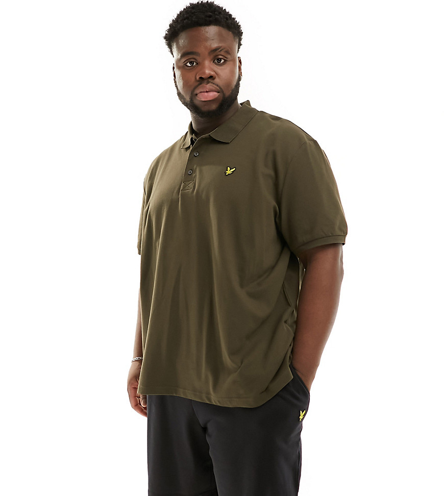 Lyle & Scott Plus short sleeve polo shirt in olive green