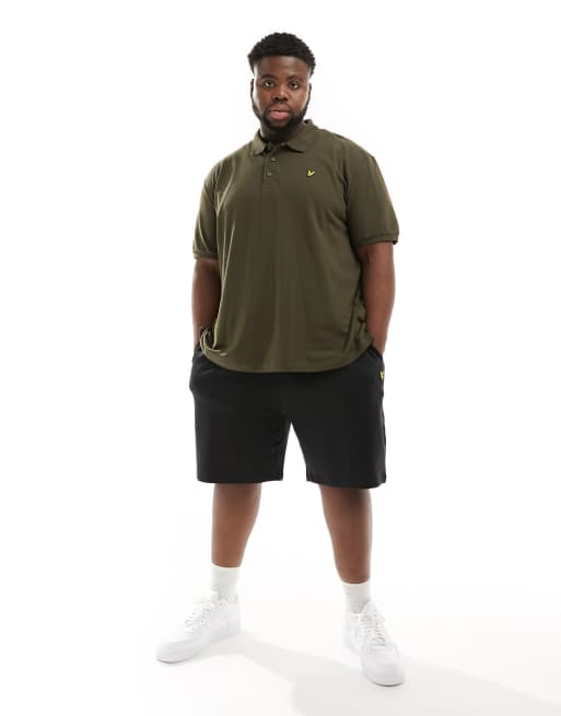 Lyle & Scott Plus short sleeve polo shirt in olive green, 4 of 4