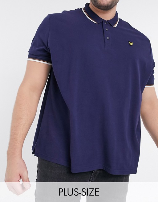 Lyle & Scott plus tipped polo in navy