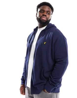 Lyle & Scott Plus Zip Through Hoodie in Navy