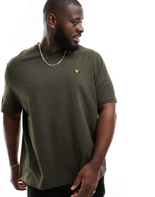 lyle & scott - plusstorlek - olivgrön t-shirt med ikonlogga-grön/a