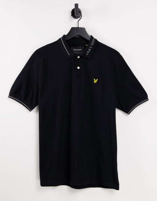 Lyle & Scott - Polo à col griffé - Noir 