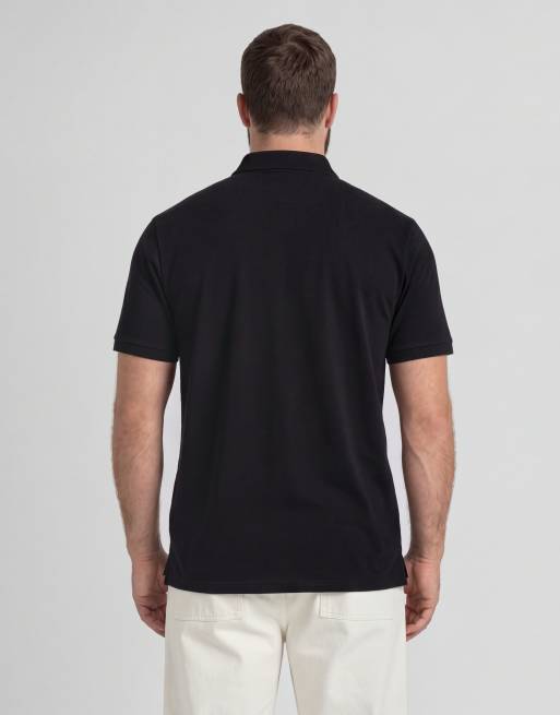 Lyle & Scott polo à manches courtes zippé à quart de zip en noir jais, 5 de 7