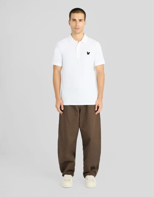 Lyle & Scott polo a maniche corte con aquila testurizzata, tinta unita, bianco, 2 di 5