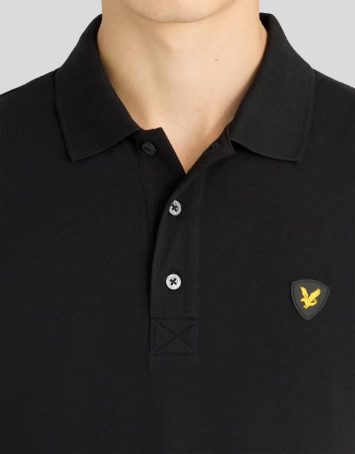 Lyle & Scott polo a maniche corte con badge shield nero jet, 3 di 5