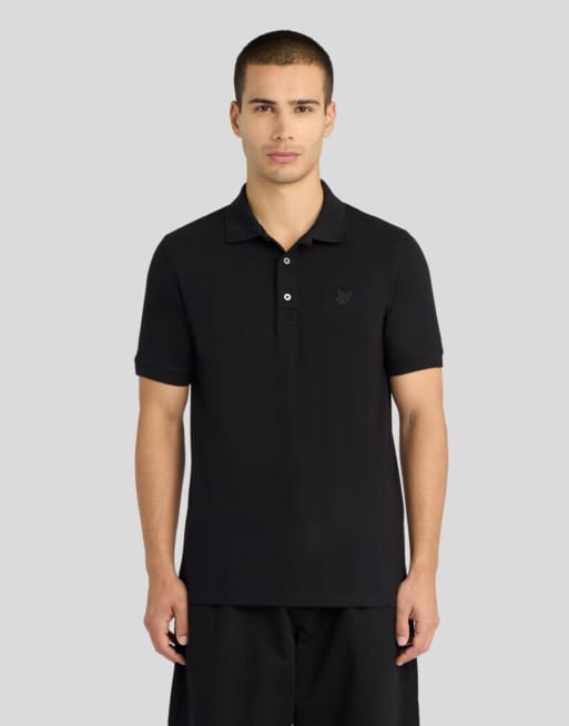 Lyle & Scott polo a maniche corte in z865 nero jet in tessuto superfine, 2 di 7