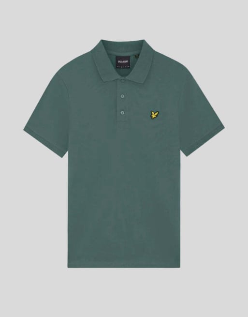 Lyle & Scott polo a maniche corte tinta unita in X858 pino argento, 5 di 6