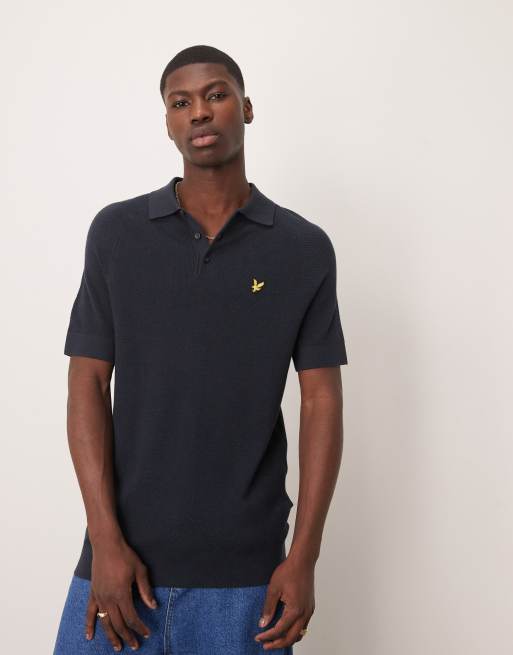 Lyle & Scott - Polo blu navy in lino