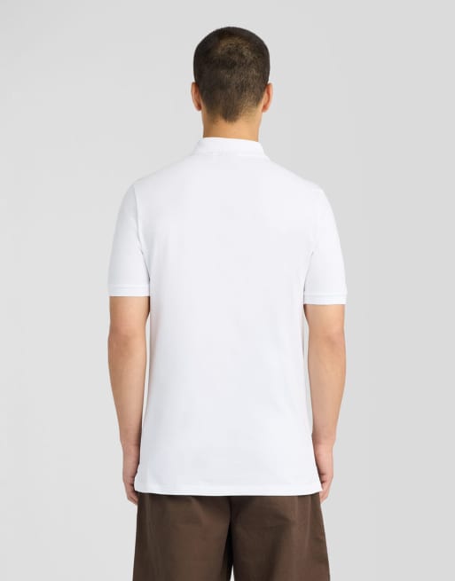Lyle & Scott polo de manga corta con media cremallera en blanco, 4 de 6
