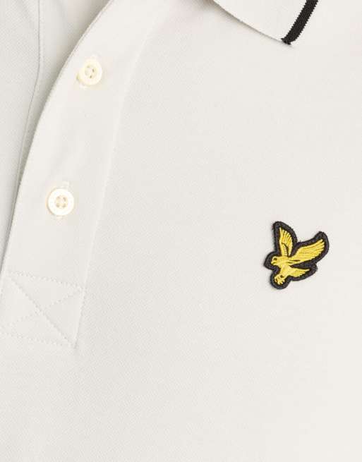 Lyle & Scott - polo de manga corta con ribete en gris glaciar y negro azabache, 6 de 6