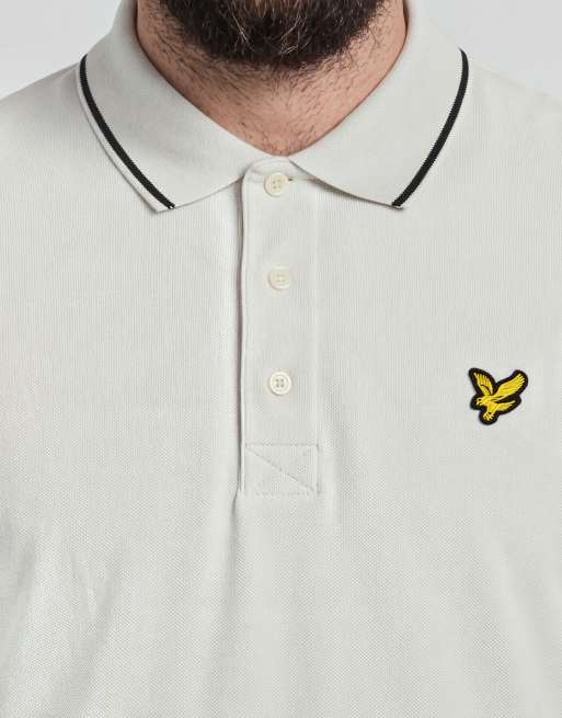 Lyle & Scott - polo de manga corta con ribete en gris glaciar y negro azabache, 7 de 7