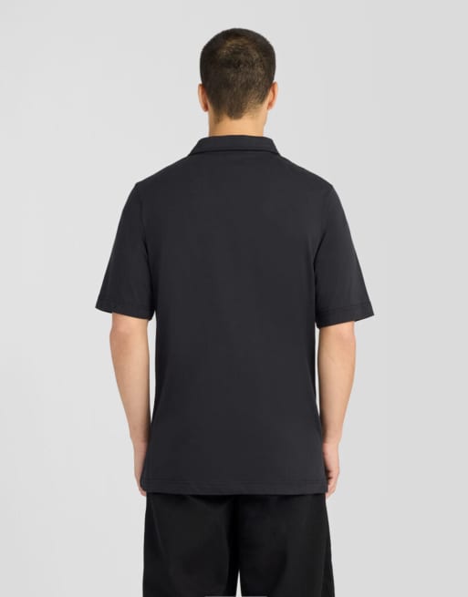 Lyle & Scott polo de punto holgado de manga corta en negro azabache, 4 de 6
