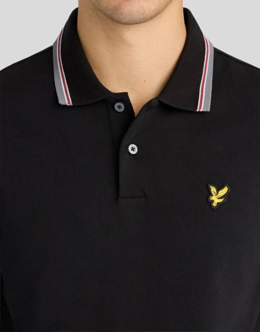 Lyle & Scott polo de sport à liserés à manches courtes noir jais, 3 de 6