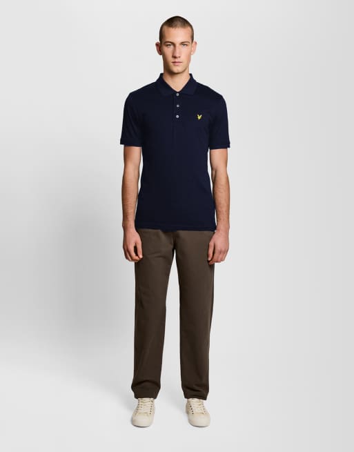 Lyle & Scott polo en jersey à manches courtes en bleu marine foncé, 3 de 6