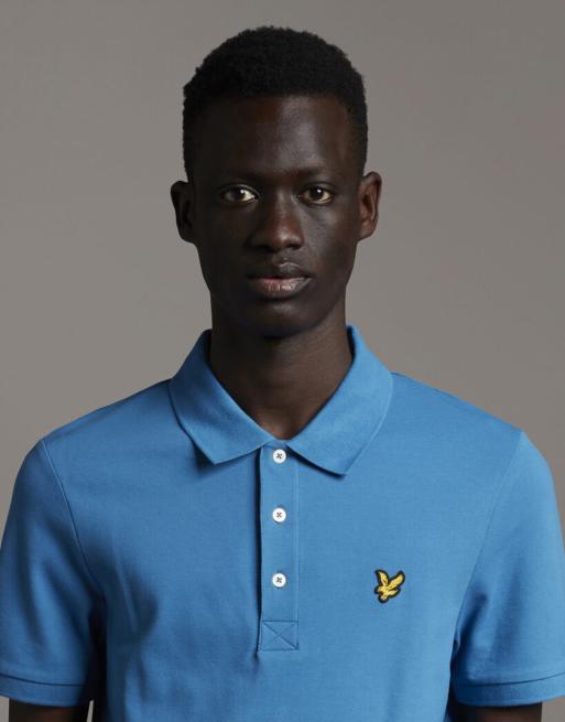 Lyle & Scott - polo liso de manga corta en azul Yale W475, 4 de 5