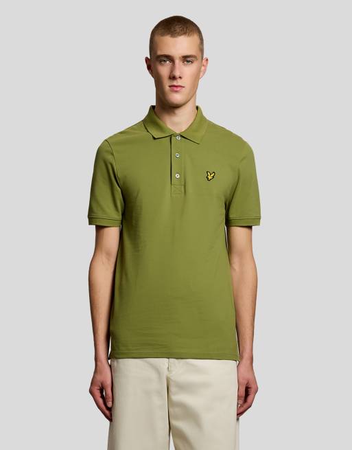 Lyle & Scott - polo liso de manga corta en verde arbusto y123, 2 de 6