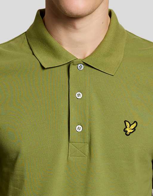 Lyle & Scott - polo liso de manga corta en verde arbusto y123, 4 de 6