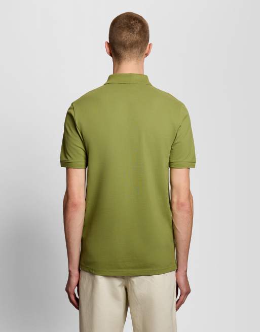 Lyle & Scott - polo liso de manga corta en verde arbusto y123, 5 de 6