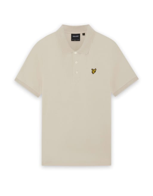 Lyle & Scott - polo liso de manga corta en x555 walnut beige, 5 de 6