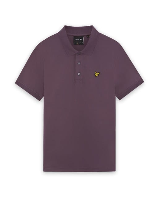 Lyle & Scott - polo liso de manga corta en y320 noir plum, 6 de 6