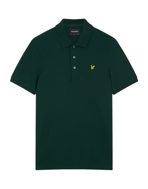 Lyle & Scott polo manches courtes uni en W486 vert foncé, 2 de 2