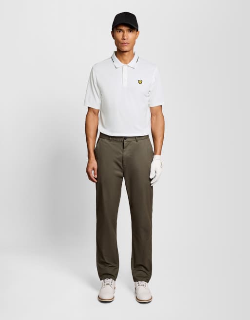 Lyle & Scott - polo técnico de golf con ribete en blanco 626, 2 de 7