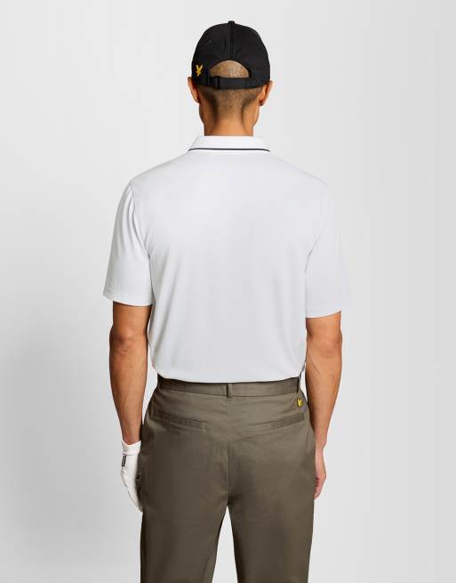 Lyle & Scott - polo técnico de golf con ribete en blanco 626, 4 de 7