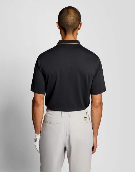 Lyle & Scott - polo técnico de golf con ribete z865 negro azabache, 4 de 7