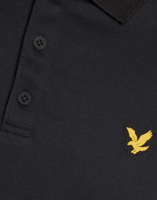 Lyle & Scott - polo técnico de golf con ribete z865 negro azabache, 6 de 7