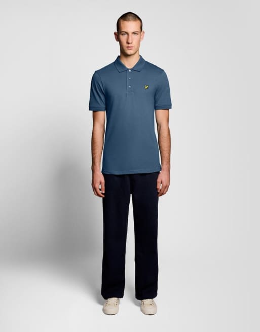 Lyle & Scott polo uni à manches courtes bleu ciel océan, 2 de 6