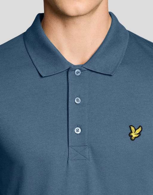 Lyle & Scott polo uni à manches courtes bleu ciel océan, 3 de 6