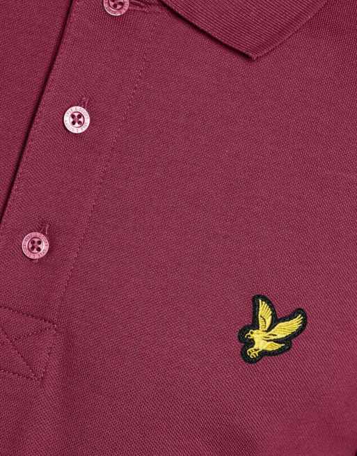 Lyle & Scott polo uni à manches courtes bordeaux profond, 6 de 6
