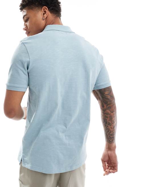 Lyle & Scott – Polohemd in verwischtem Hellblau mit Markenlogo, 4 von 4