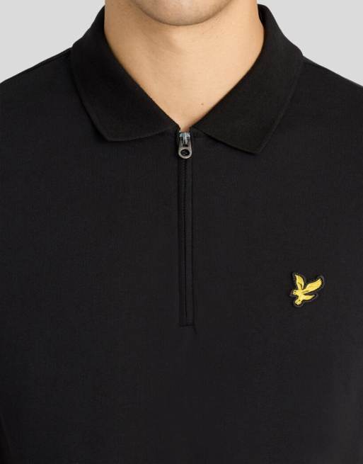Lyle & Scott Polohemd mit Viertelreißverschluss in Schwarz, 3 von 6
