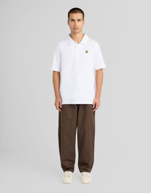 Lyle & Scott poloshirt met korte mouwen van relaxed jersey in 626 wit, 2 van 6
