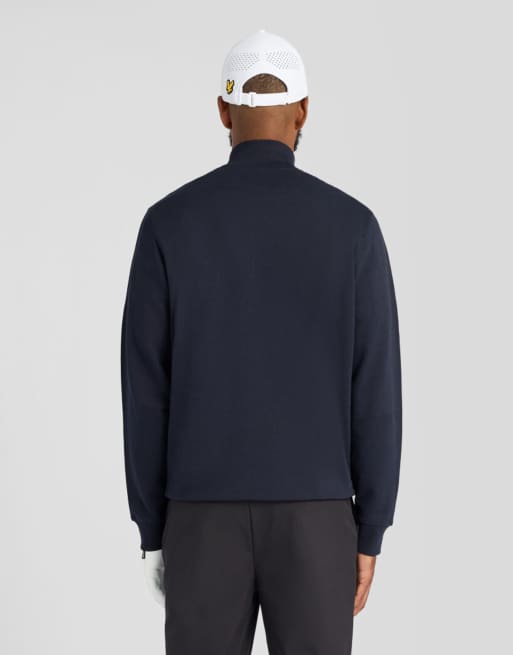 Lyle & Scott prenda intermedia de golf con media cremallera en azul marino oscuro, 4 de 5