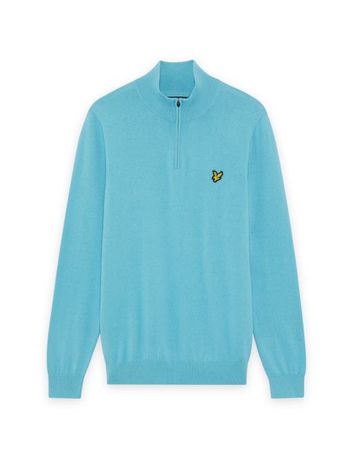 Lyle & Scott pull de golf mi-maille zippé au quart en 661 bleu aigue-marine, 5 de 6
