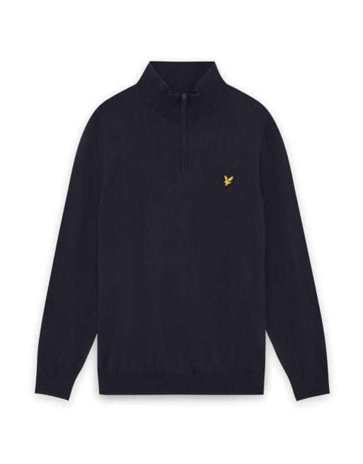Lyle & Scott pull en maille mi-haute de golf à demi-zip en z271 bleu marine foncé, 5 de 7