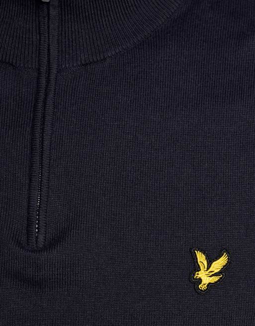 Lyle & Scott pull en maille mi-haute de golf à demi-zip en z271 bleu marine foncé, 6 de 7