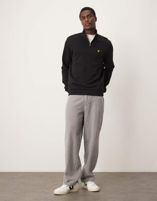 Lyle & Scott quarter zip sweatshirt in black  , 4 of 4