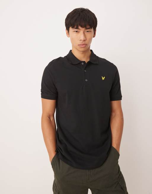 Lyle & Scott – Rally – Polohemd in Schwarz mit Zierstreifen