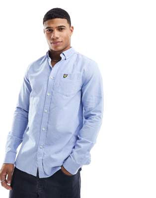 Lyle & Scott Regular fit oxford shirt in blue - ASOS Price Checker