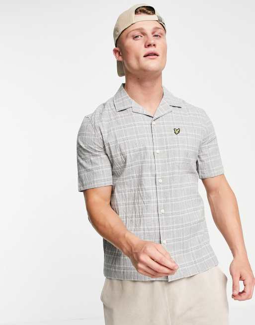 Lyle & Scott – Resort – Kurzärmliges Seersucker-Hemd mit Karomuster