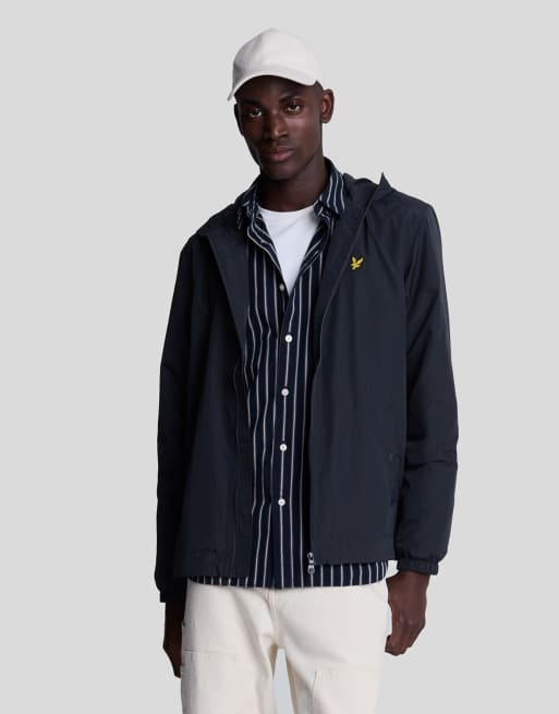 Lyle & Scott   ribbed jacquard tartan crew neck in  jet black/  grey marl 