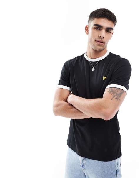 Lyle & Scott ringer t-shirt in black/white - view 1