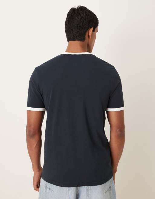 Lyle & Scott  ringer t-shirt in  dark navy/ white   , 3 of 5