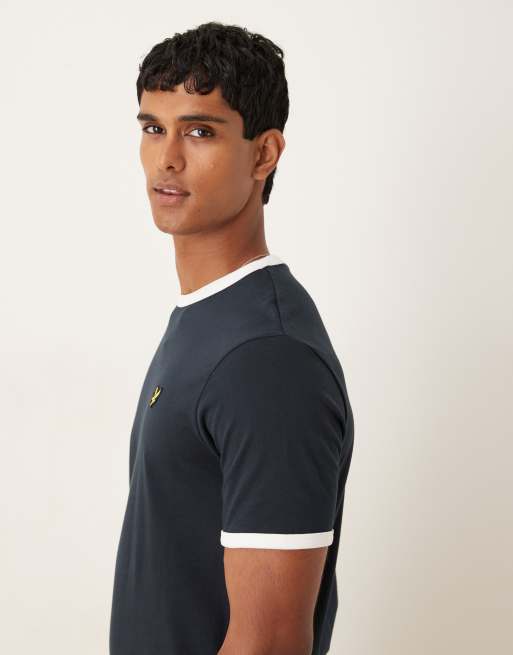 Lyle & Scott  ringer t-shirt in  dark navy/ white   , 4 of 5