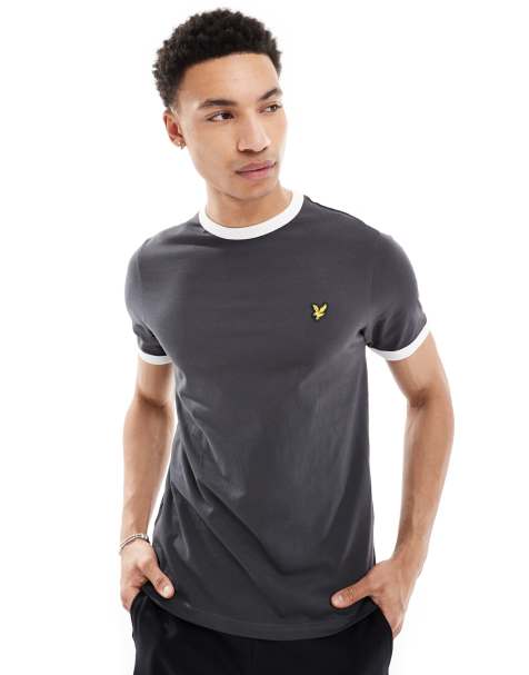 Lyle & Scott ringer t-shirt in gunmetal/white - view 1