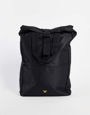 Lyle & Scott roll top backpack in black