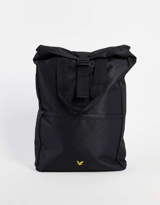 Lyle Scott roll top backpack in black